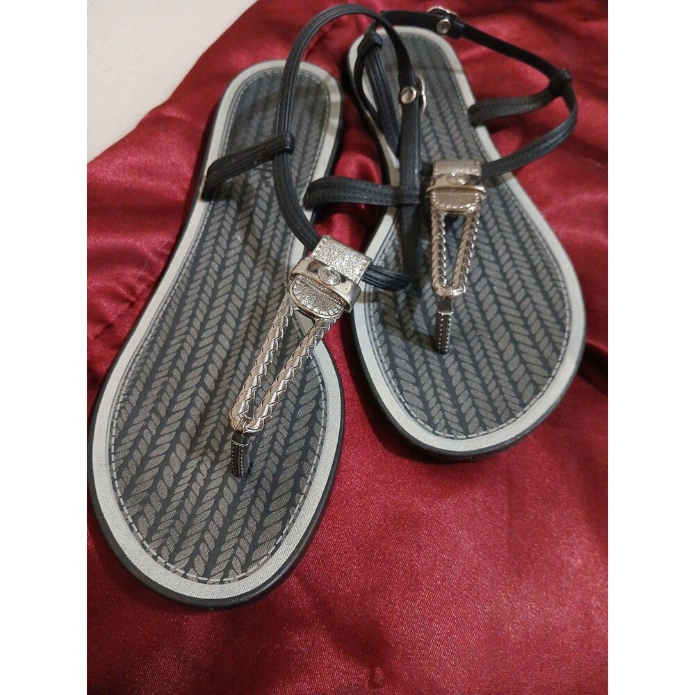 GRENDENE RUBBER ANKLE STRAP THONG SANDALS LADIES SIZE 10
